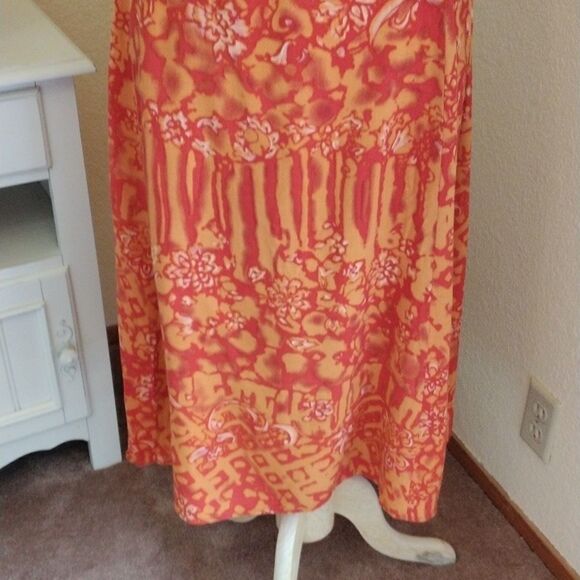 Tropical Inspired Orange Midi/Maxi Dress - Picture 3 of 11